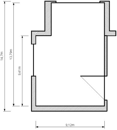 Grundriss mit Ma&szlig;linien